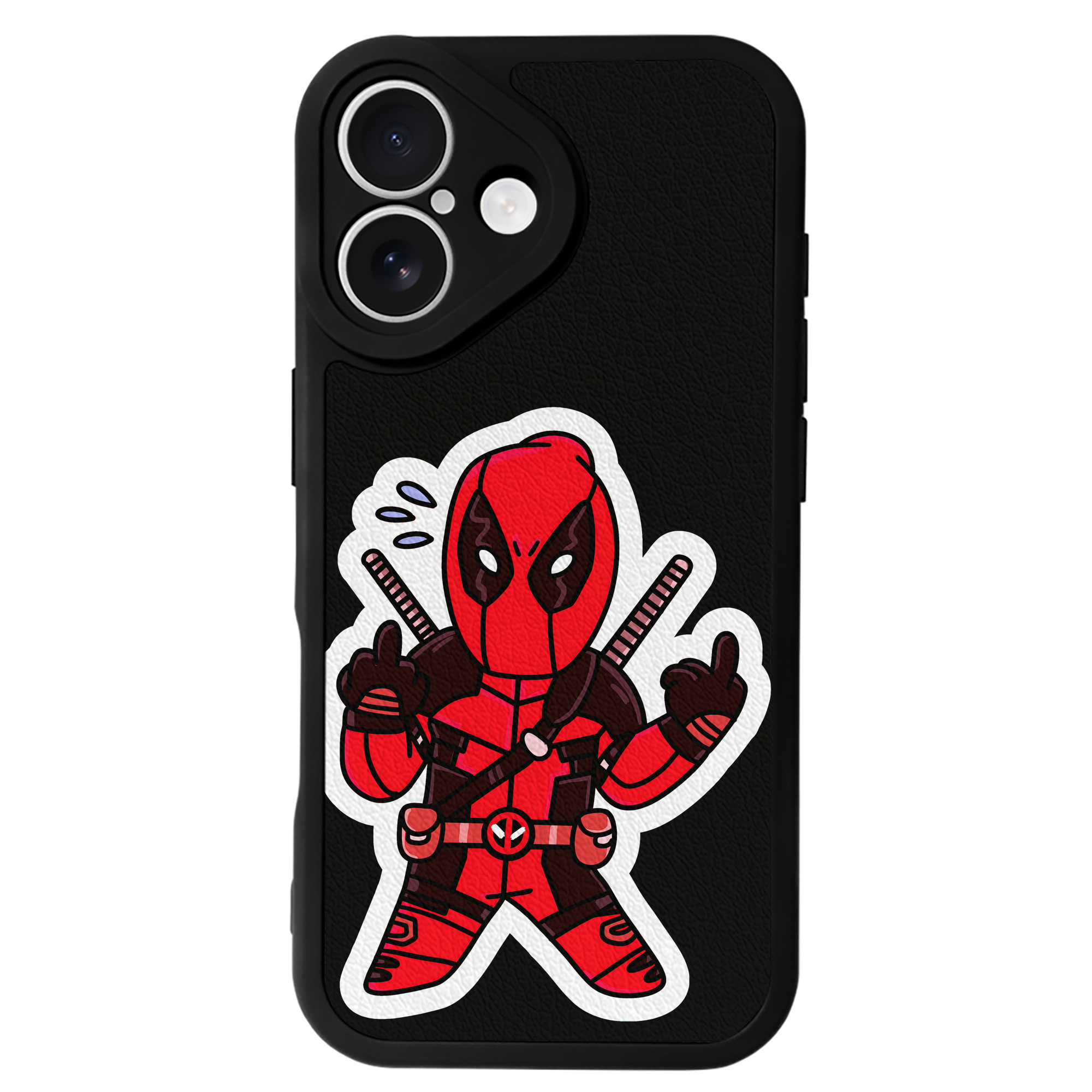 （画像用） Deadpool デッドプール 【iPhone 16シリーズ対応】シリコンスマホケース（レザー調） 材質：シリコン